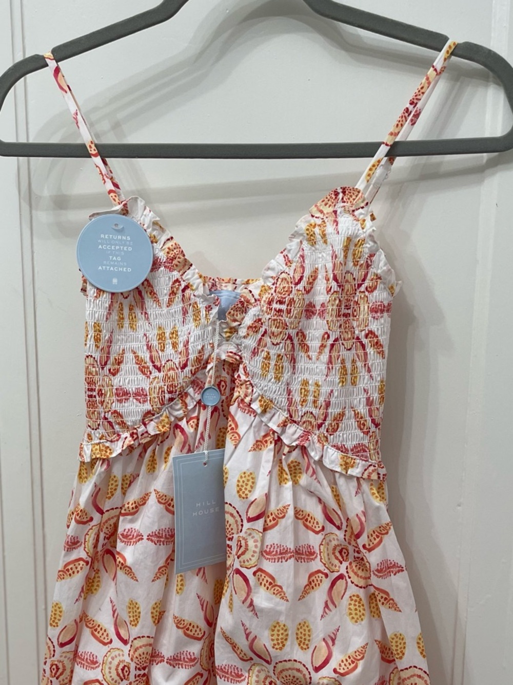 Hill House, NWT The Sydney Nap Dress, Orange Shell Mosaic, XSmall, NWT - Picture 7 of 9